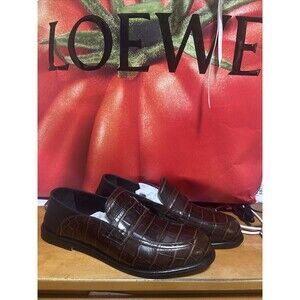 LOEWE Campo Dark Brown/Black Leather Loafers New & Authentic Size 40